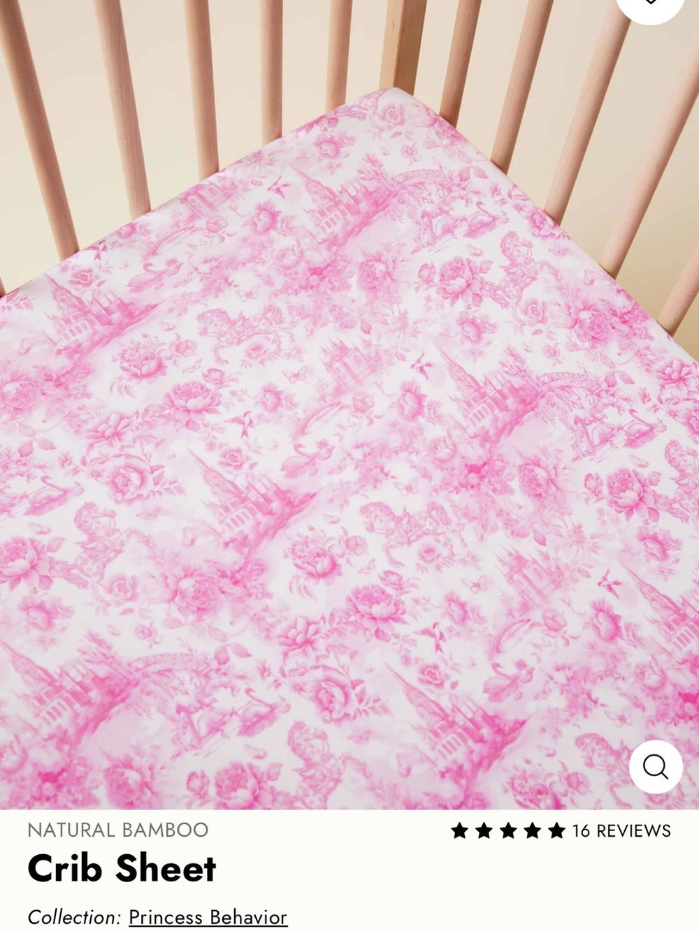 Bums and Roses Princess Bamboo Baby Crib Sheet